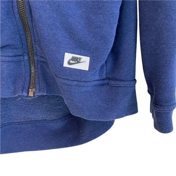 Nike Modern Asymmetrical Zip Hoodie In Navy - Picture 5 of 10